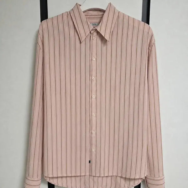 [BUNJANG] Taille Jobi Stripe Cotton Boy Shirt - Rose / 타일레 스트라이프 로즈 셔츠