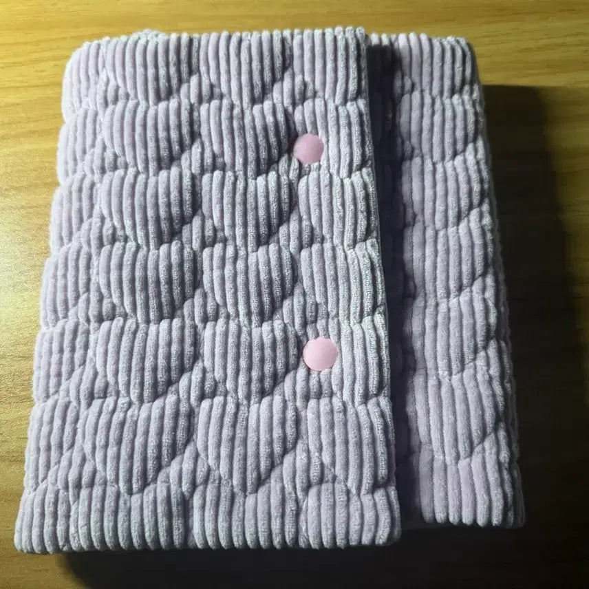 [BUNJANG] Wishbasket Dual Binder Book Cover (Corduroy, Purple Heart Pattern) / 위시바스켓 듀얼 바인더용 북커버 판매합니다