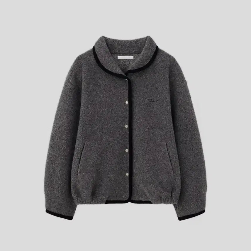 [BUNJANG] T/T Button Wool Fleece (Charcoal) / T/T Button wool fleece (charcoal) 버튼 울 플리스