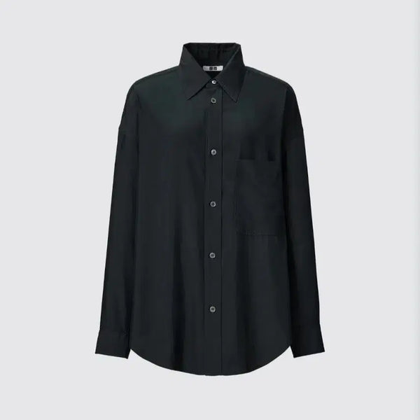 [BUNJANG] Uniqlo U Draped Shirt Black M / [M]유니클로 U 드레이프셔츠