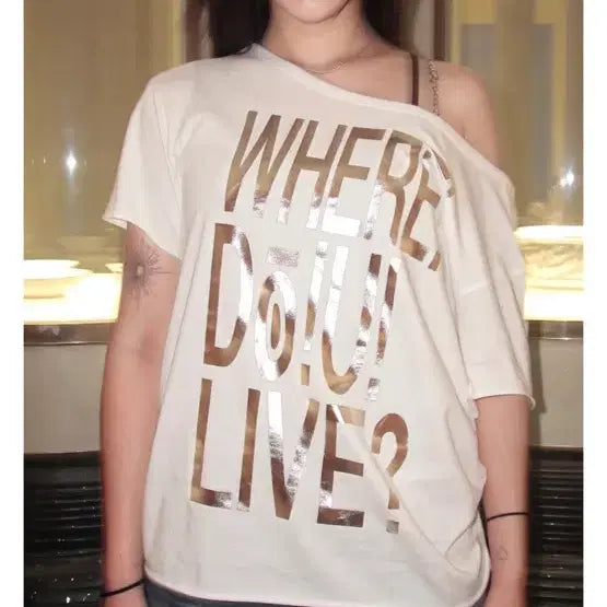 [BUNJANG] ARAM HOUSE WHERE! DO! U! LIVE? T-Shirt / 아람하우스 WHERE! DO! U! LIVE?