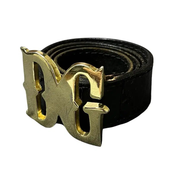 [BUNJANG] Dolce & Gabbana DG Gold Buckle Belt / 돌체앤가바나 DG 금장 버클 벨트