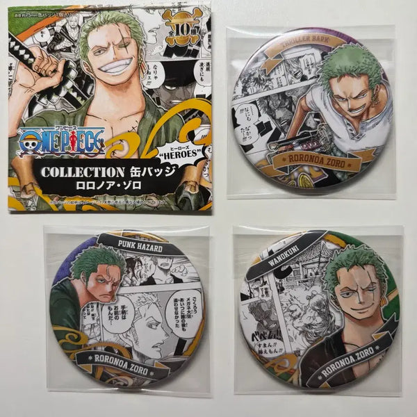 [BUNJANG] One Piece Zoro Collection Can Badge 3 Types Set Bundle / (일괄)원피스 조로 컬렉션 캔뱃지 3종 세트