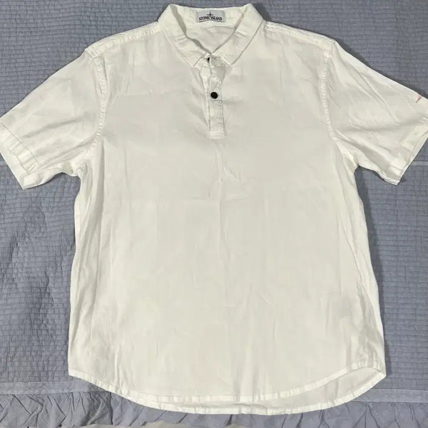 [BUNJANG] Stone Island Short Sleeve Polo Shirt White / 스톤아일랜드 반팔 카라티 화이트