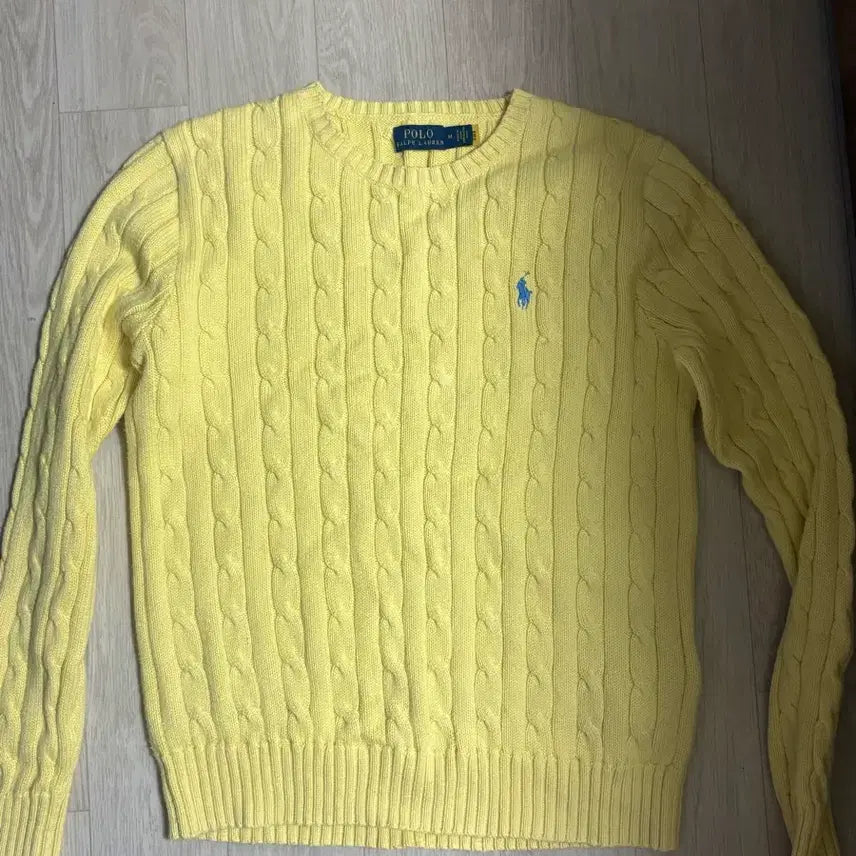 [BUNJANG] Polo Ralph Lauren Cable Knit Sweater Yellow / 폴로 랄프로렌 케이블 니트 옐로우