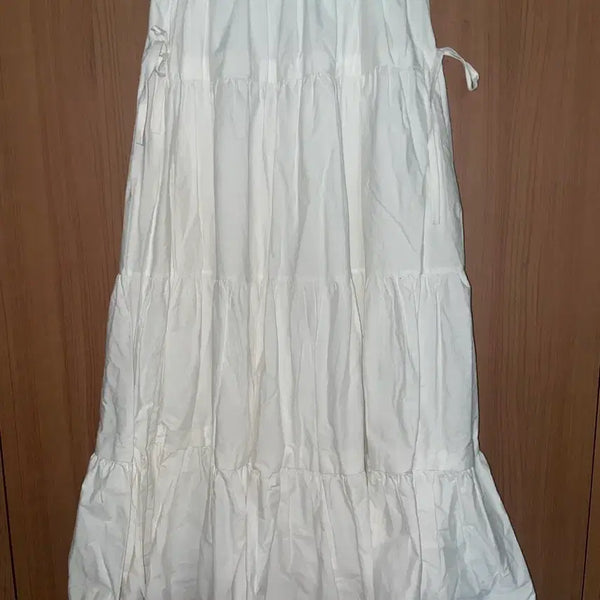 [BUNJANG]  Mori Girl Ribbon Long Skirt / 모리걸 리본 롱스커트