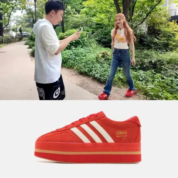 [BUNJANG] Adidas Gazelle Stack Trainers Red/White / 구매글) 조이 할명수 운동화 아디다스 가젤 스택 트레이너 레드/화이트