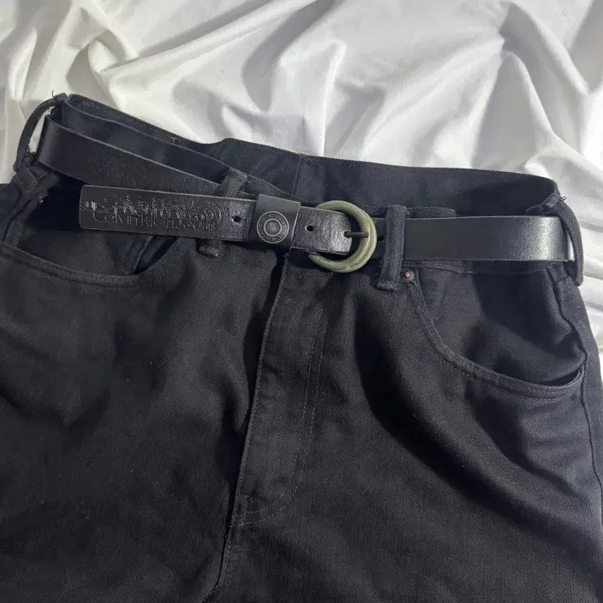[BUNJANG] Calvin Klein Cowhide Leather Belt / 캘빈 클라인 소 가죽 레더 벨트