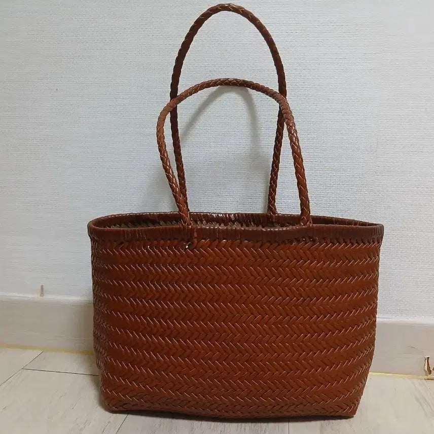 [BUNJANG] Brown Woven Tote Bag / 브라운 위빙백
