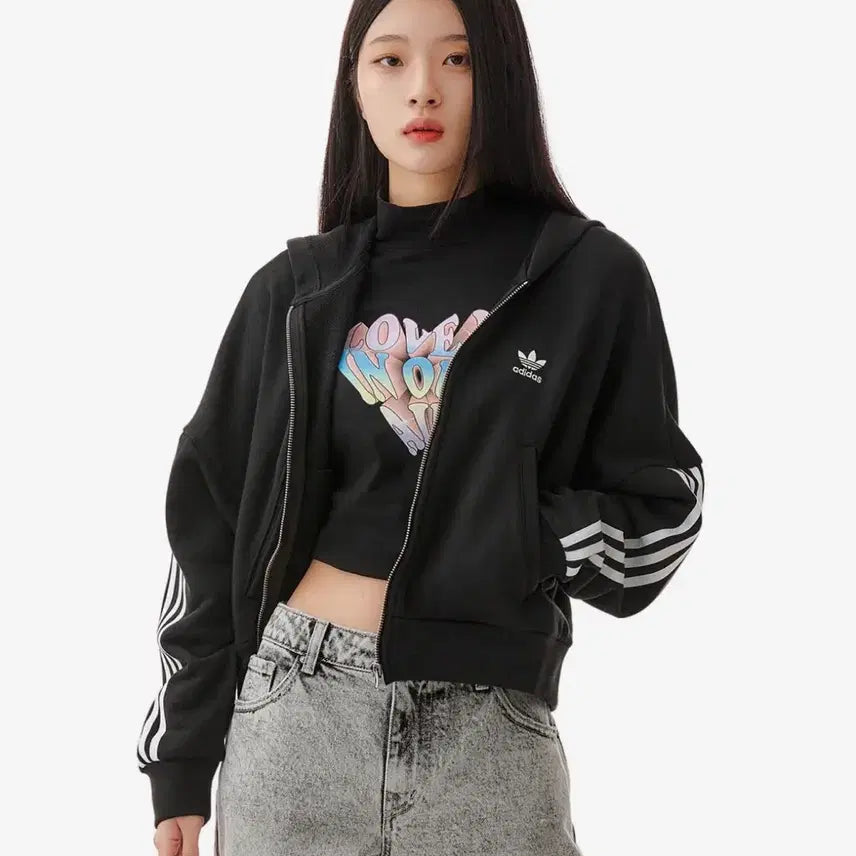 [BUNJANG] Adidas Classic Zip-Up Hoodie - Black / HM2130 / 아디다스 클래식 집업 후디 - 블랙 / HM2130