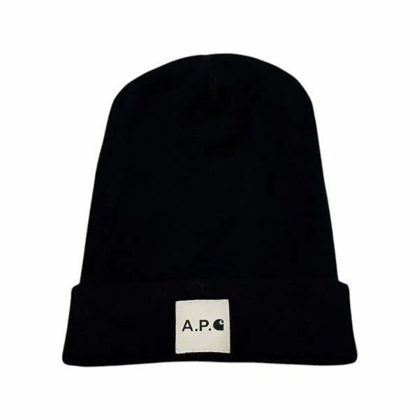 [BUNJANG] Carhartt x A.P.C. Wool Beanie Hat Black / 칼하트 X 아페쎄 비니 모자 블랙