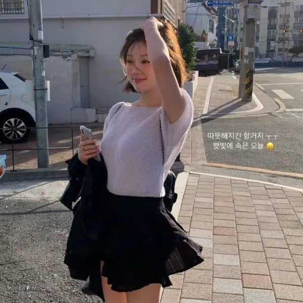 [BUNJANG] Sobershop Ruby Skirt Black / 소버샵 루비 스커트 블랙 색상