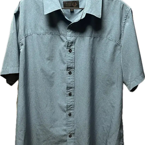 [BUNJANG] Vintage Short Sleeve Shirt - Blue / 빈티지 반팔 셔츠 블루