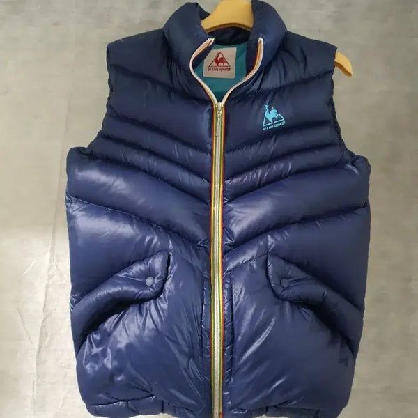 [BUNJANG] Le Coq Sportif Goose Down Padded Vest Navy Size 55 / 르꼬끄 스포르티브 거위털 패딩 조끼 네이비 55