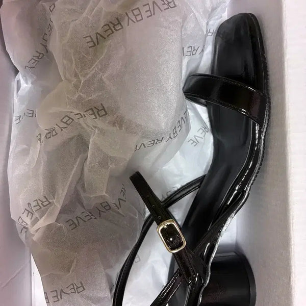 [BUNJANG] Levre Levre Entreshas Simple Sandals Black 5cm / 레브바이레브 앙트르샤 심플샌들 블랙 5cm