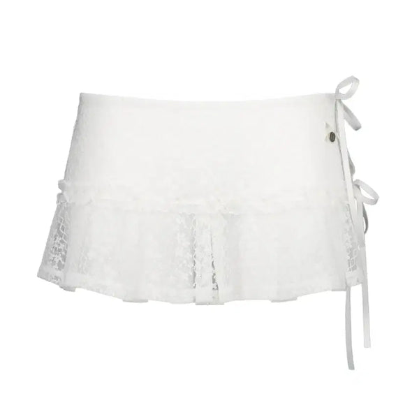 [BUNJANG] SETEXOI Lace Wrap Skirt White / 셋업이엑스이 LACE PLEATS SKIRT 레이스 랩스커트 화이트