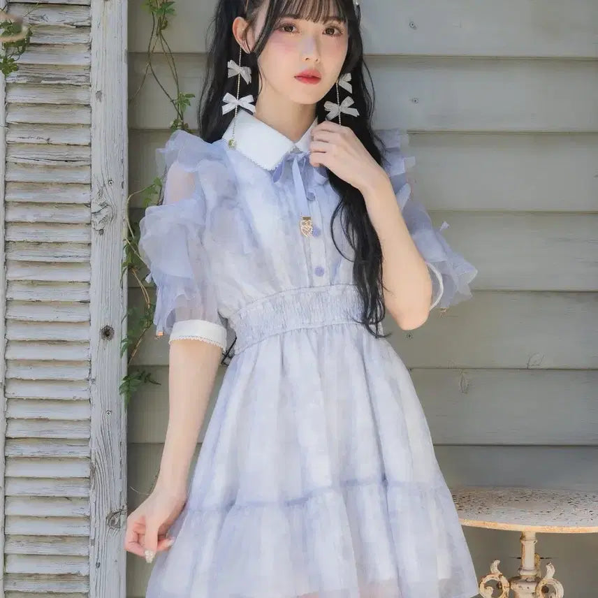 [BUNJANG] Rosita Floral Short Sleeve Mini Dress / 로지타 꽃무늬 반팔 미니 원피스