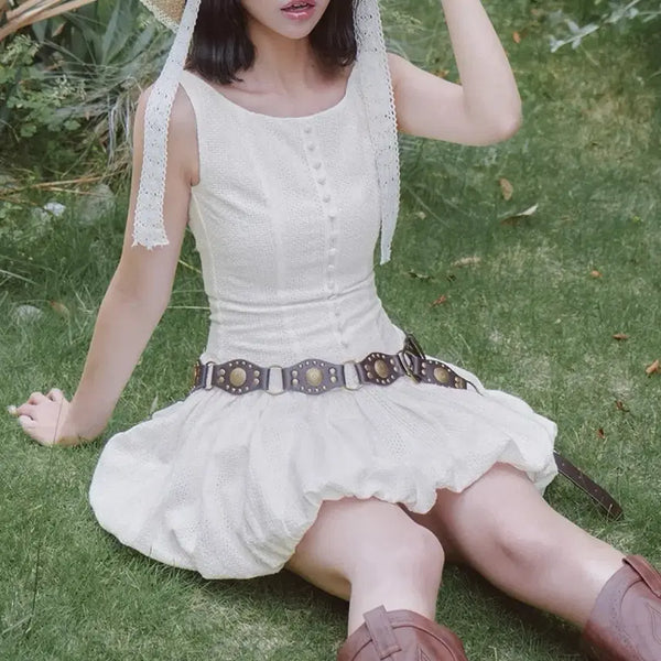 [BUNJANG] Darich Cotton Lace Mini Dress White / Darich 코튼 레이스 미니 원피스 화이트