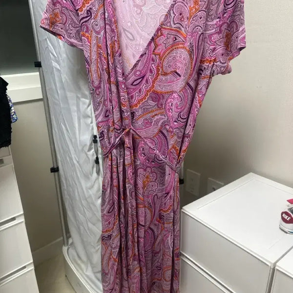 [BUNJANG] Pattern Wrap Dress / 패턴 랩 원피스