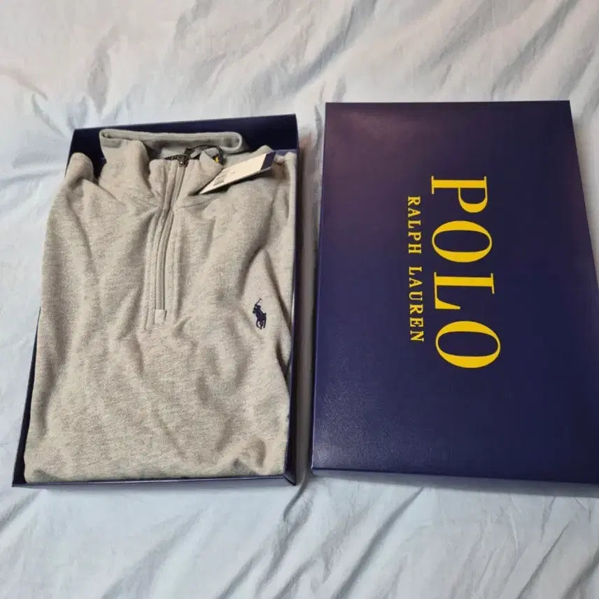 [BUNJANG] Polo Ralph Lauren Gray Half-Zip Sweatshirt XL / 폴로 랄프로렌 그레이 하프집업 XL