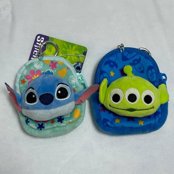 [BUNJANG] Disney Stitch & Alien Character Pouch Set with Keychain / 디즈니 파우치 세트 키링