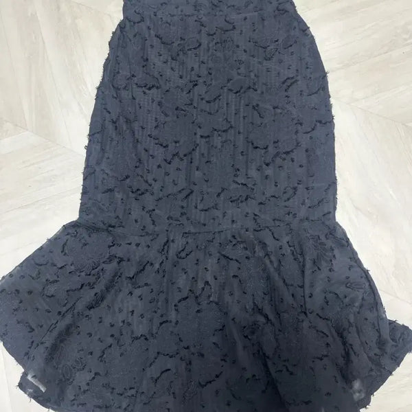 [BUNJANG] Dabagirl Black Pattern Mermaid Long Skirt / 다바걸블랙 패턴 머메이드롱스커트