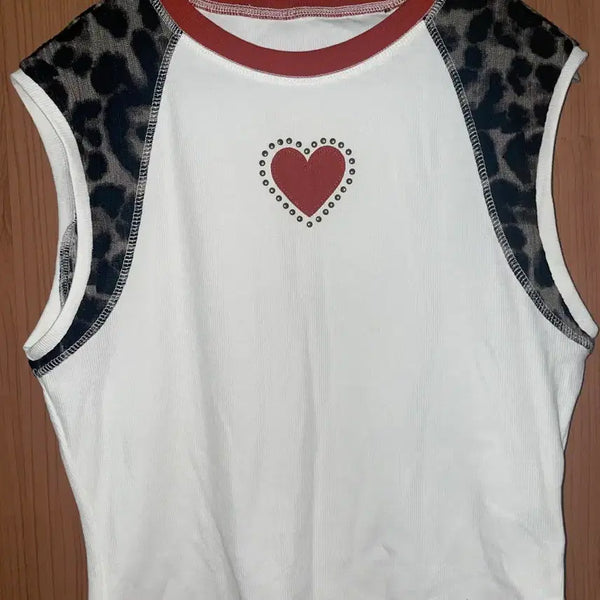 [BUNJANG] Leopard Print Sleeveless Top / 호피 민소매 티셔츠