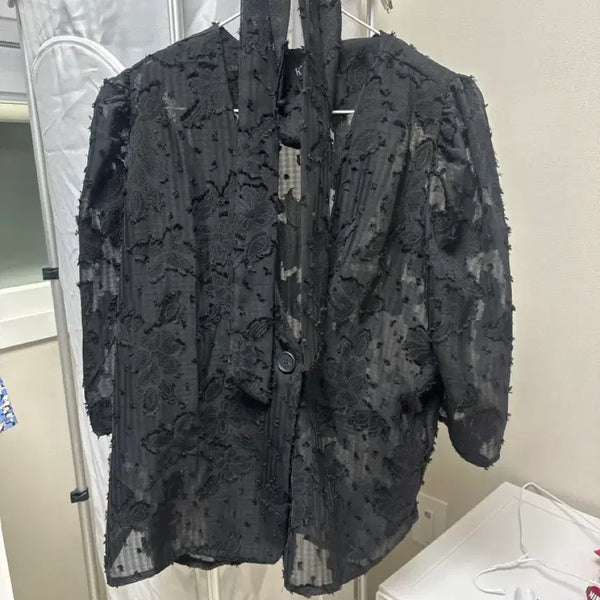 [BUNJANG] Dabagirl See-Through Black Blouse Jacket / 다바걸시스루블랙블라우스자켓