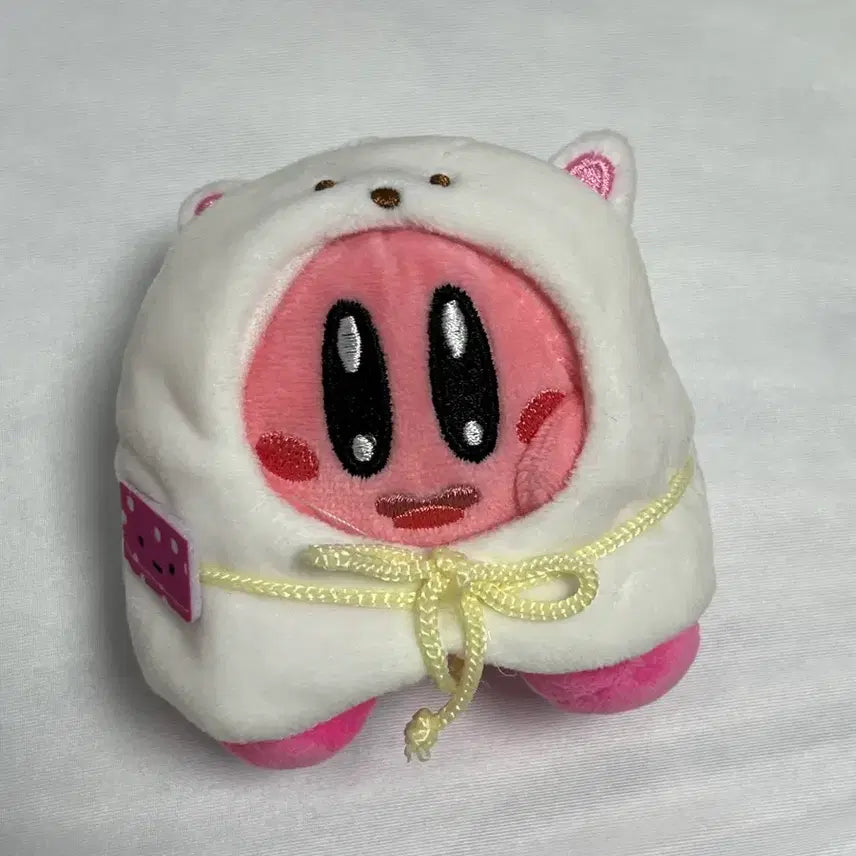[BUNJANG] Kirby Plush Keychain with White Hoodie / 커비 인형 키링