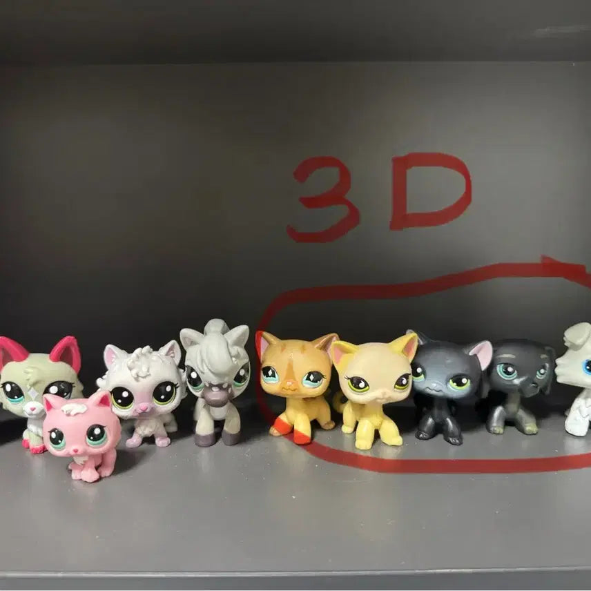 [BUNJANG] LPS Littlest Pet Shop Authentic & 3D Replica Figures Bundle Set (10 pcs) / LPS 리틀펫샵 정품+3D 복제품 피규어 10개 일괄
