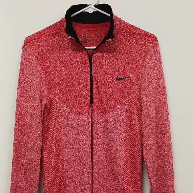 [BUNJANG] Nike Red Zip-Up Long-Sleeve T-Shirt / 나이키 빨간색 집업 긴팔 티셔츠