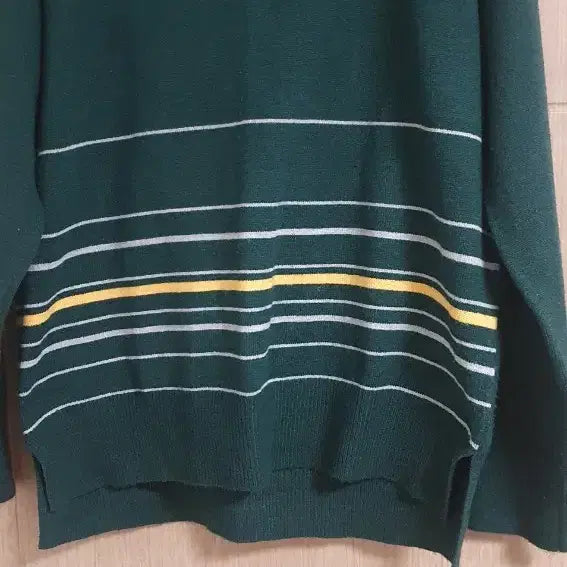 [BUNJANG] T.I.E Green Stripe Knit Sweater & Skirt Set / T.I.E 그린 스트라이프 니트 스웨터 & 스커트 세트