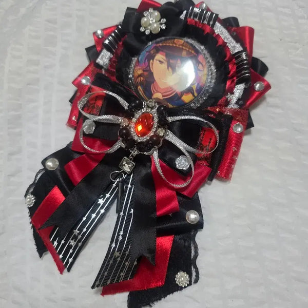 [BUNJANG] Rosette 57mm Bag Charm Red Black / 이타백 로제트 57mm 레드 블랙