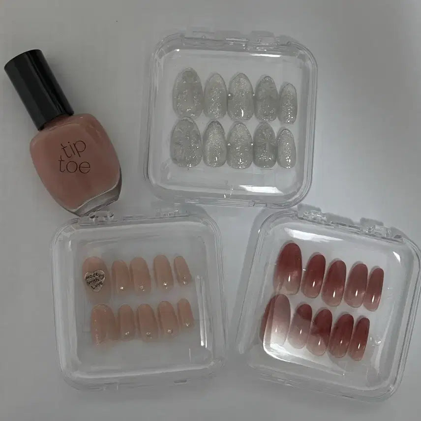 [BUNJANG] TipToe 204 Toe Shoes & 3 Types of Nail Tips Set / 팁토우 204토슈즈 / 심플 네일팁 3종