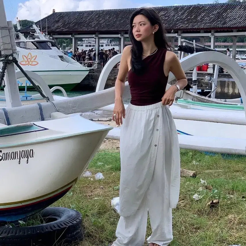 [BUNJANG] Parabang Backpoint Linen Pants / 파르벵 백포인트 린넨 팬츠