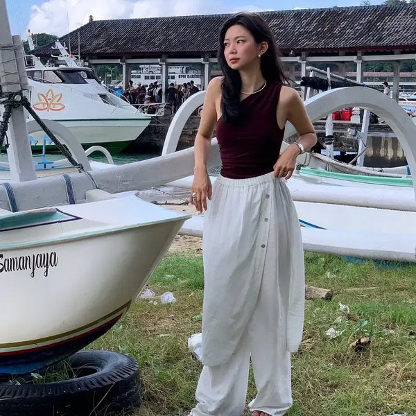 [BUNJANG] Parabang Backpoint Linen Pants / 파르벵 백포인트 린넨 팬츠