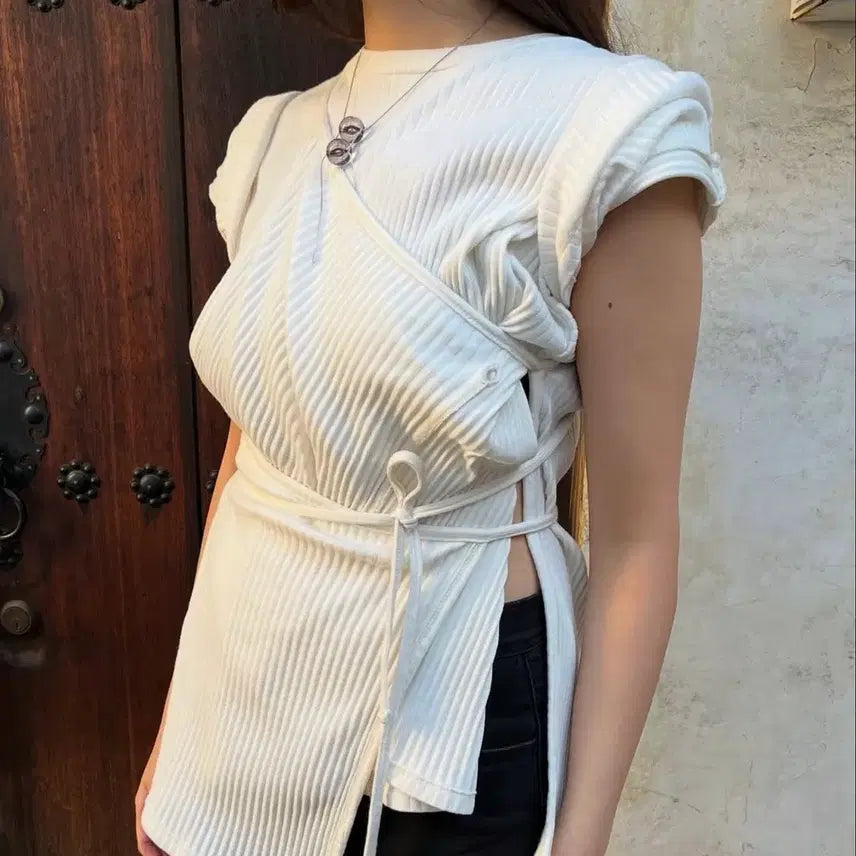 [BUNJANG] Baserange Shaw Tee Off White / 배이스레인지 SHAW TEE