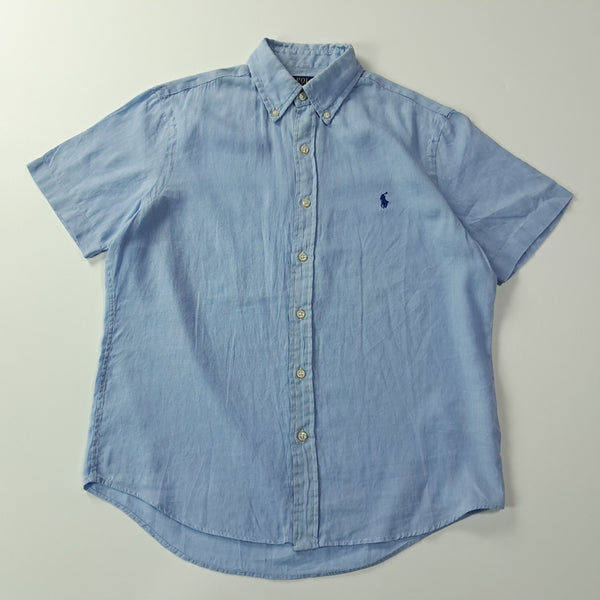 [BUNJANG] Polo Ralph Lauren Classic Fit Linen Short Sleeve Shirt Sky Blue / CA291 S 폴로 QR 클래식핏 린넨 스카이블루 반팔 셔츠 남방