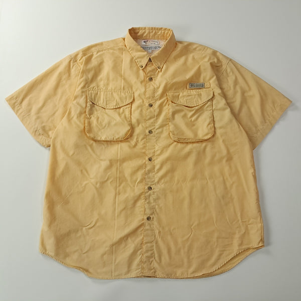 [BUNJANG] Columbia PFG 00s Cotton Nylon Yellow Short Sleeve Shirt / CA292 L 콜롬비아 PFG 00s 면나일론 옐로우 반팔 셔츠 남방