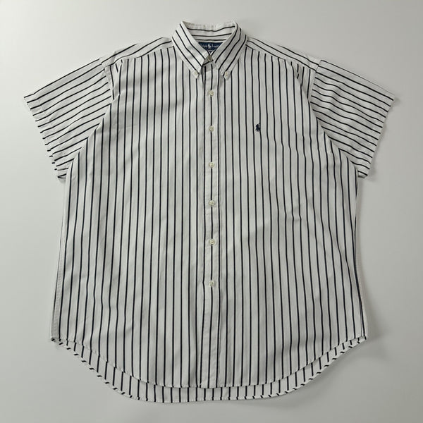 [BUNJANG] Polo Ralph Lauren 90s Monogram Stripe Short Sleeve Shirt (L) / CA297 L 폴로 빅사이즈 90s 모노 캔디 스트라이프 반팔 셔츠 남방