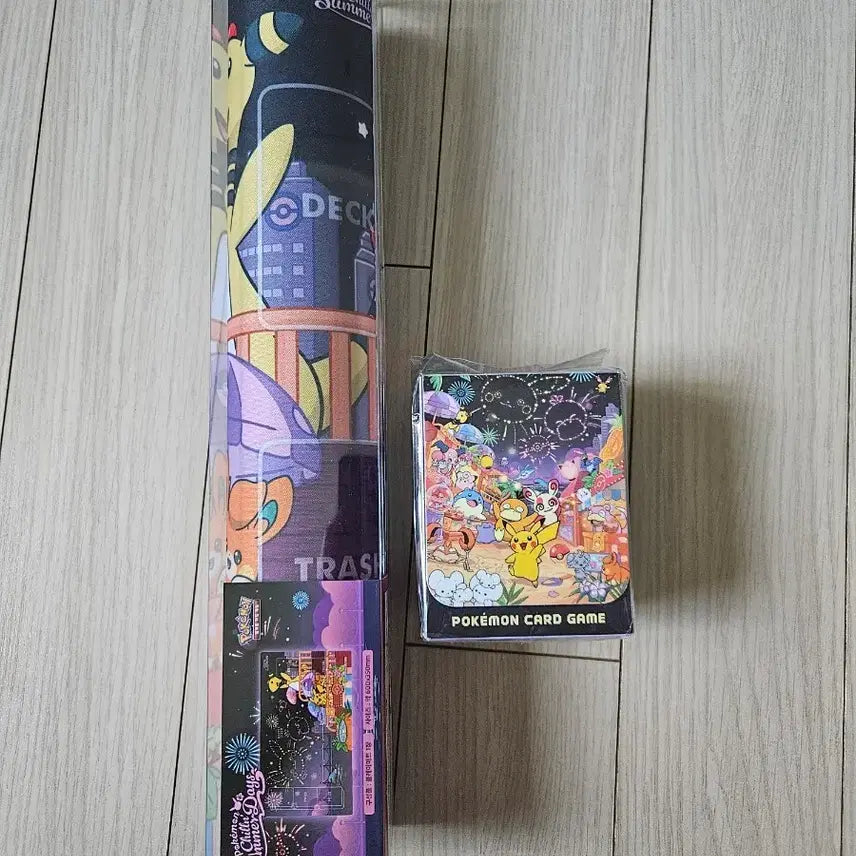 [BUNJANG] Pokemon Card Busan Pop-up Exclusive Fireworks Playmat & Deck Case 2-Set / 포켓몬 카드 부산팝업 불꽃놀이 플레이매트 덱케이스 2종세트