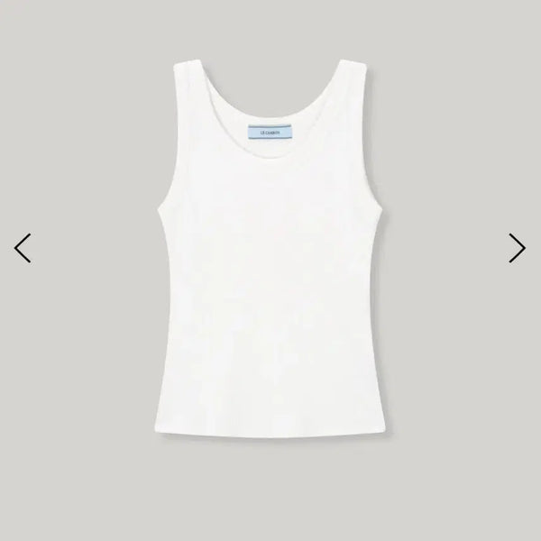 [BUNJANG] Lecomon Ribbed Sleeveless Top White S / 르깜봉 골지 슬리브리스 탑