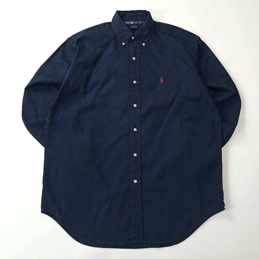 [BUNJANG] Polo Ralph Lauren BLAIRE 90s Dark Navy Shirt (M) / CA302 M 폴로 블레어 90s 미국판 다크네이비 셔츠 남방