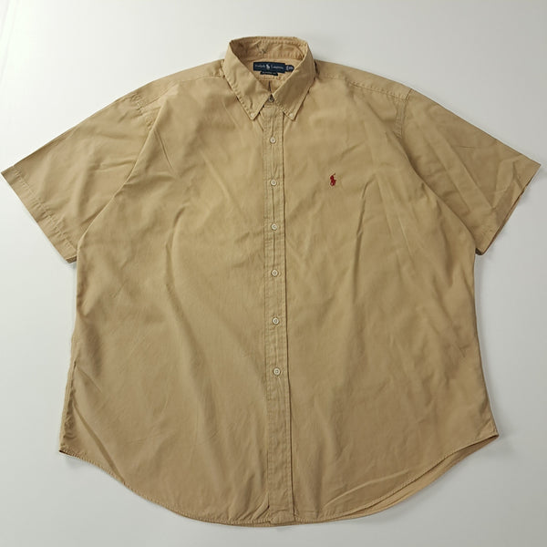 [BUNJANG] Polo Ralph Lauren 00s Camel Beige Short Sleeve Shirt XXL / CA305 2XL 폴로 빅사이즈 00s 카멜베이지 반팔 셔츠 남방