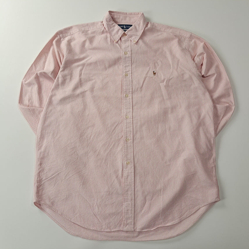 [BUNJANG] Polo Ralph Lauren Blake 90s Baby Pink Stripe Shirt / CA311 L 폴로 블레이크 90s 베이비핑크 스트라이프 셔츠 남방