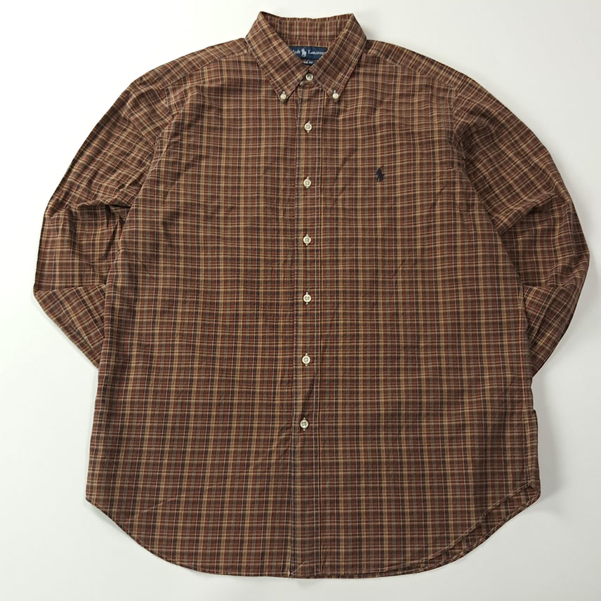 [BUNJANG] Polo Ralph Lauren 00s Hong Kong Edition Brown Multi Plaid Check Shirt L / CA313 L 폴로 00s 홍콩판 브라운 멀티 플래드 체크 셔츠 남방