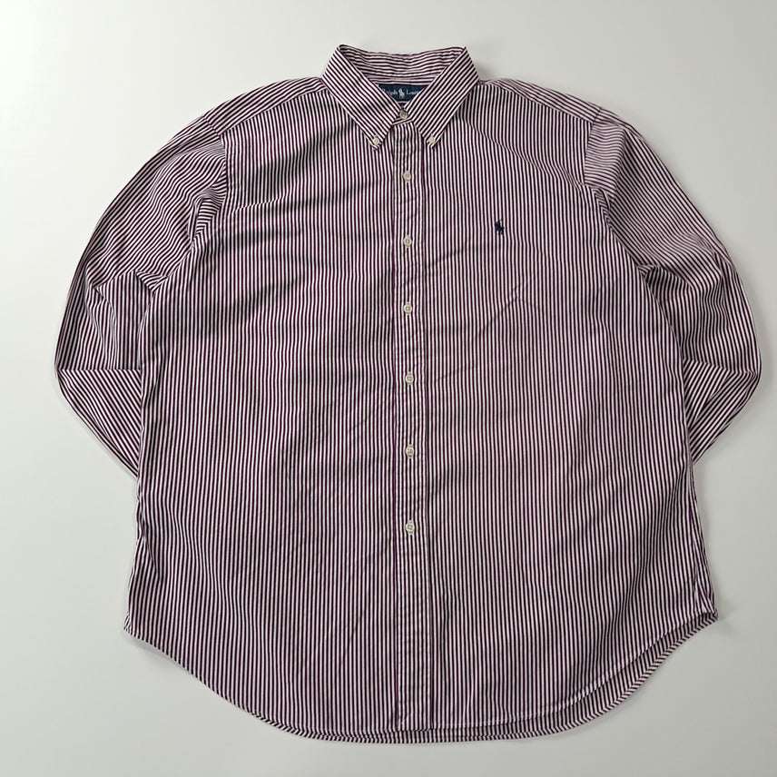 [BUNJANG] Polo Ralph Lauren Classic Fit Striped Button-Down Shirt Purple Wine XL / CA317 XL 폴로 클래식핏 00s 퍼플와인 스트라이프 셔츠 남방