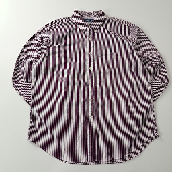[BUNJANG] Polo Ralph Lauren Classic Fit Striped Button-Down Shirt Purple Wine XL / CA317 XL 폴로 클래식핏 00s 퍼플와인 스트라이프 셔츠 남방