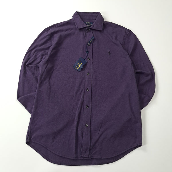 [BUNJANG] Polo Ralph Lauren Deep Purple Knit Dress Shirt (L) / CA318 L 폴로 딥퍼플 니트 드레스 셔츠 남방