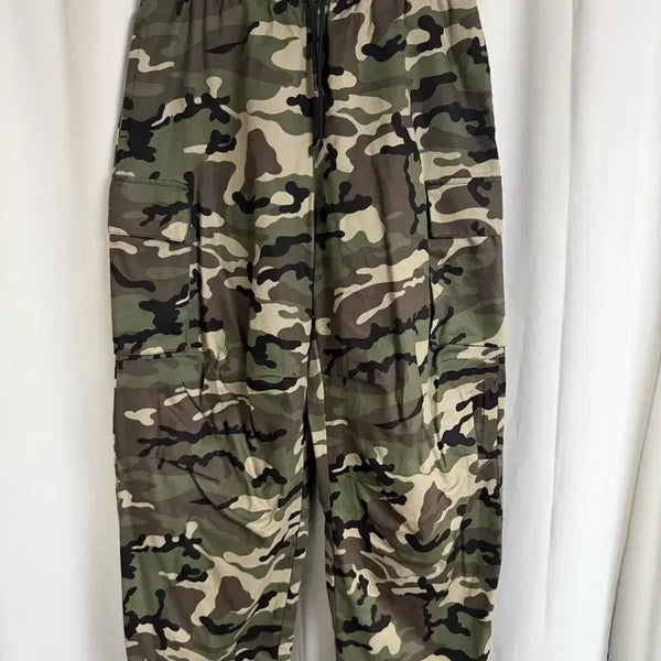 [BUNJANG] Long Wide Fit Camo Cargo Pants / 롱와이드 카모 카고팬츠